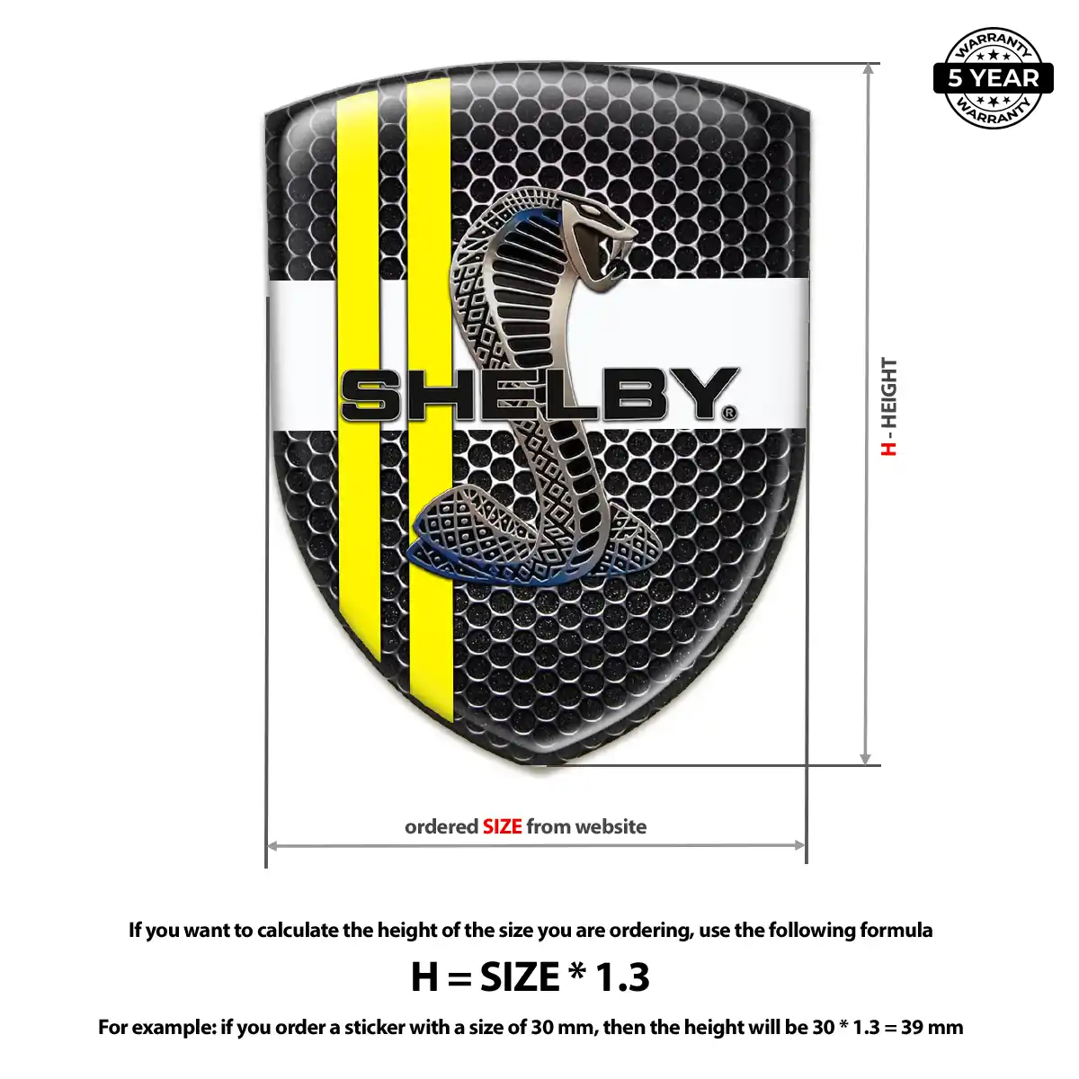 Ford Shelby Resin Domed Sticker Sleek Style