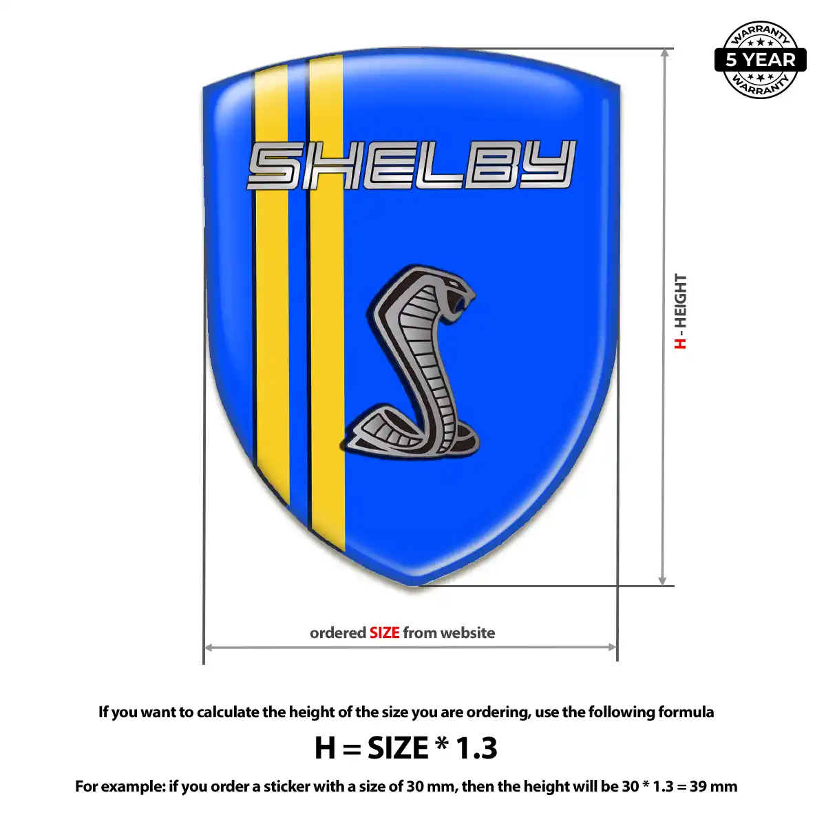 Ford Shelby Resin Emblem Sticker Refined Design