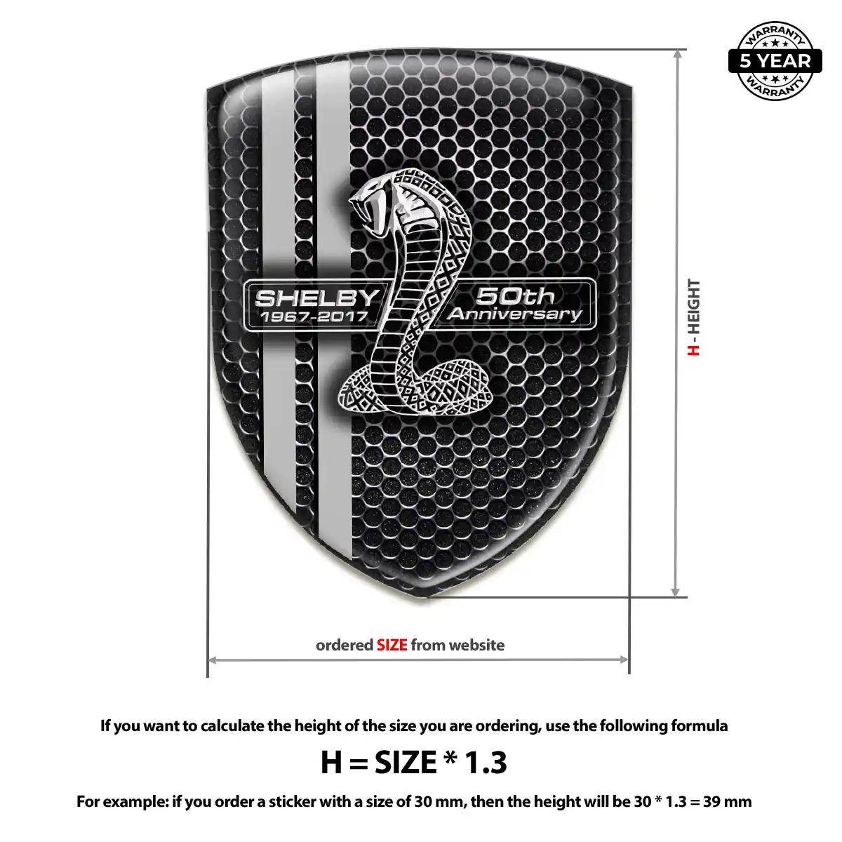 Ford Shelby Self Adhesive Emblem Sticker Sleek Style