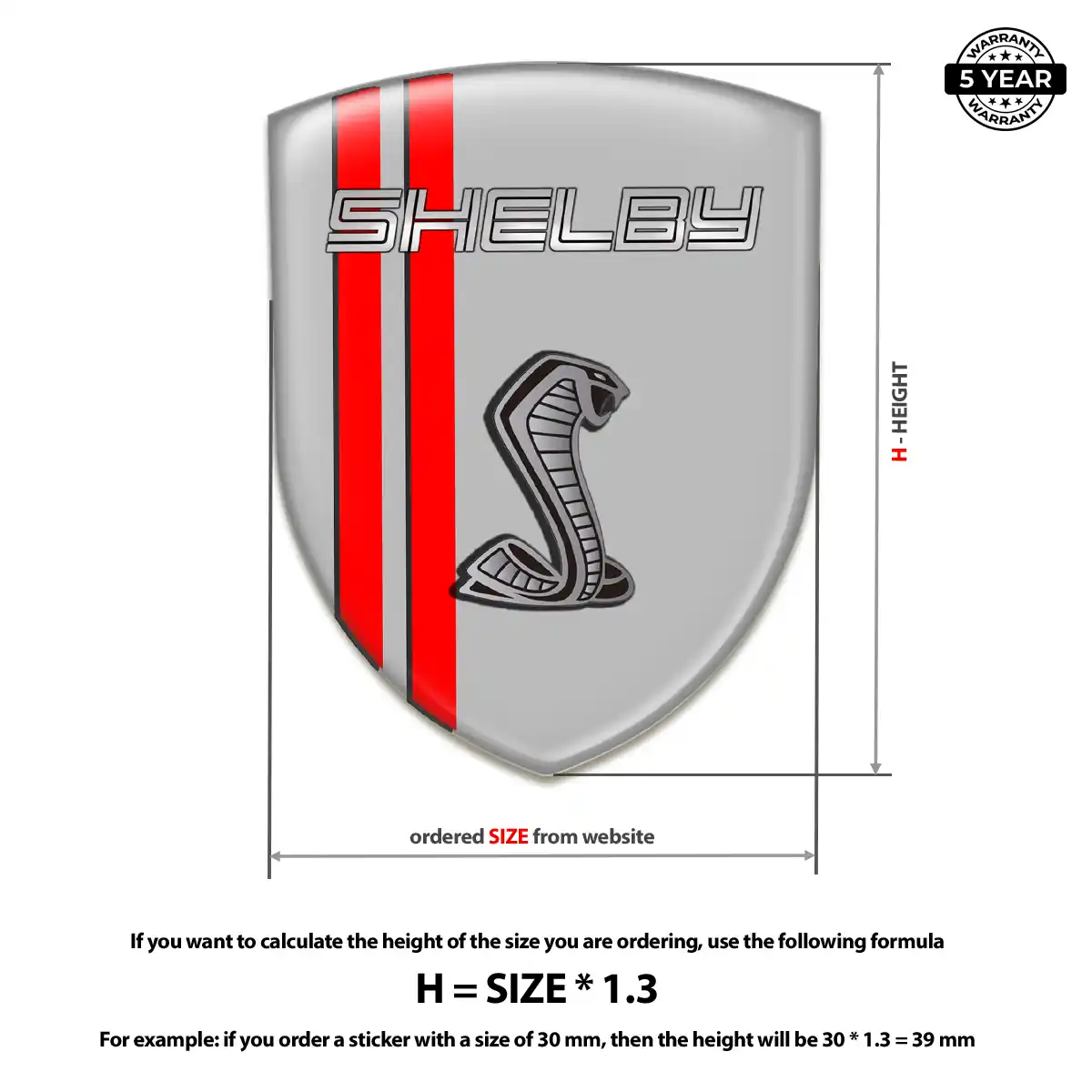 Ford Shelby Silicone Badge Elite Finish