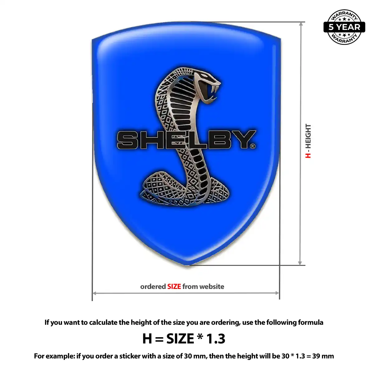 Ford Shelby Silicone Emblem Elite Finish