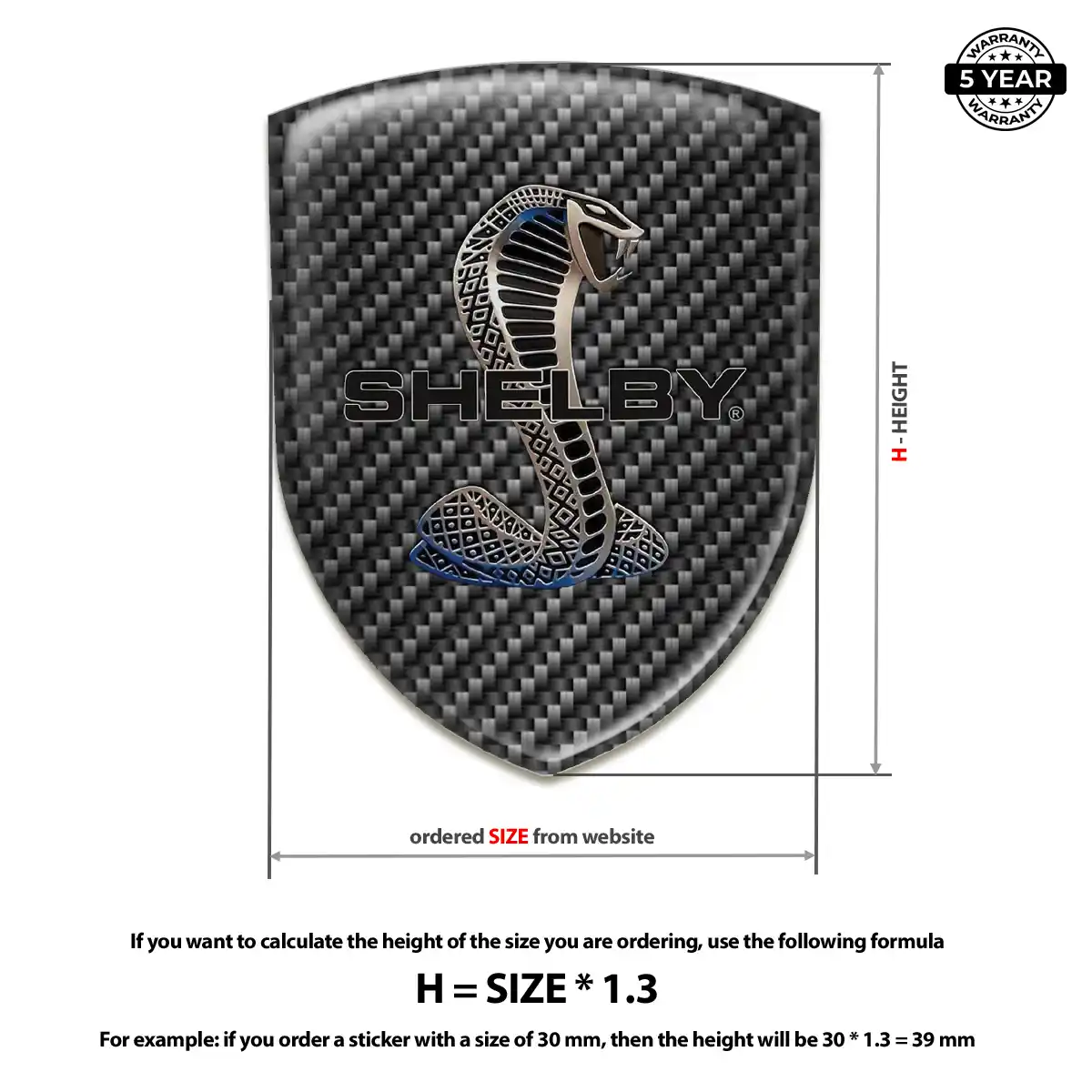 Ford Shelby Silicone Sticker Elite Finish