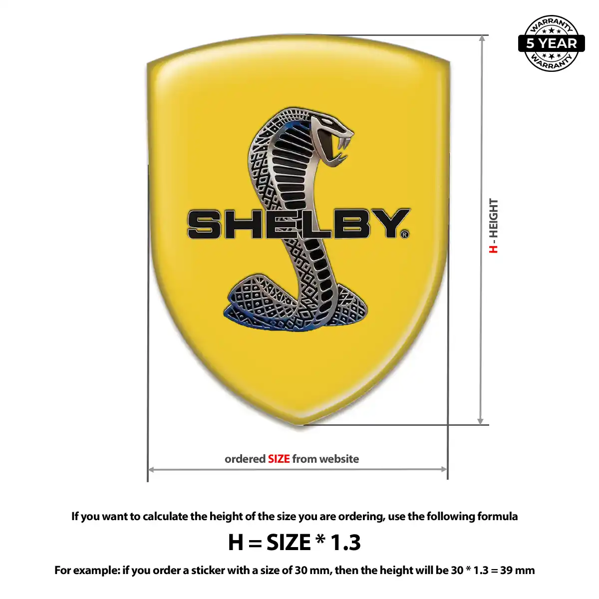 Ford Shelby Silicone Sticker Refined Design