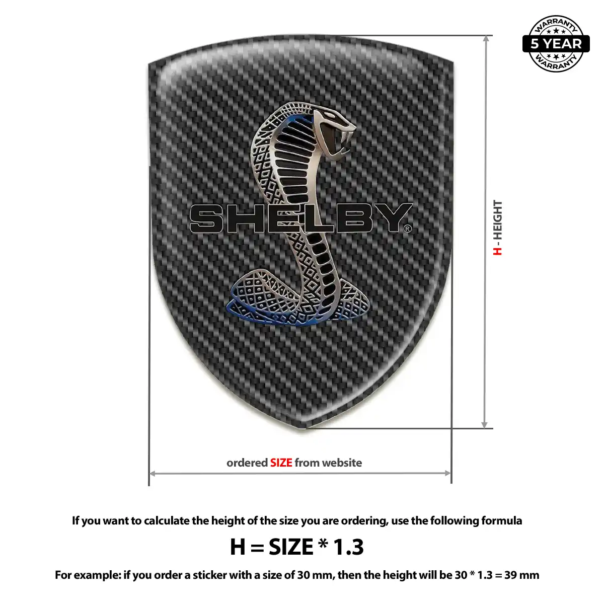 Ford Shelby Vehicle Logo Sticker Refined Design