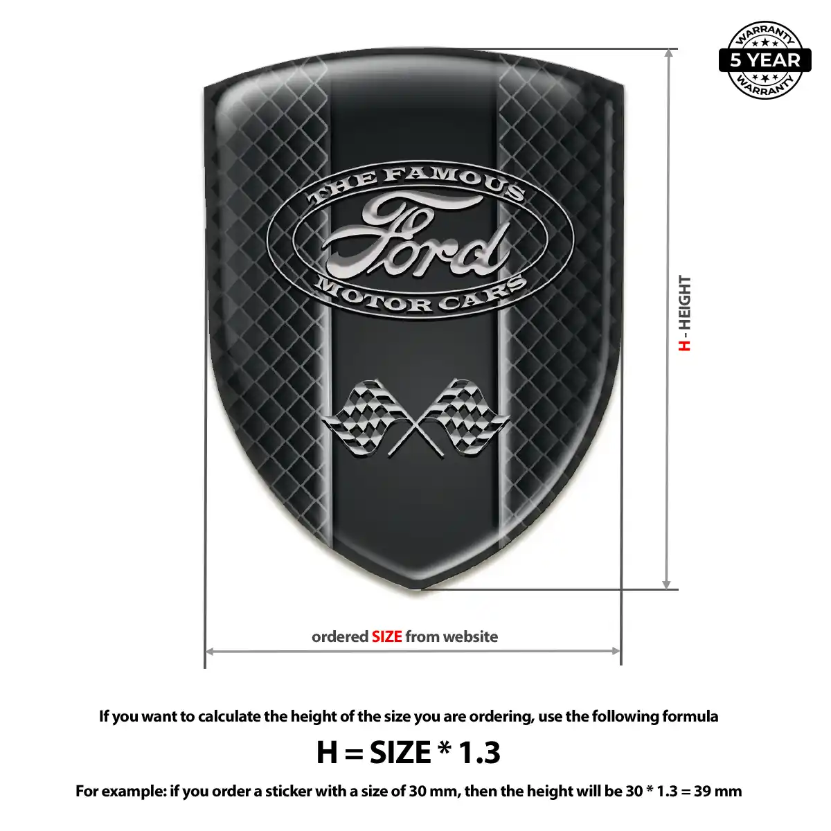 Ford Silicone Sticker Refined Design