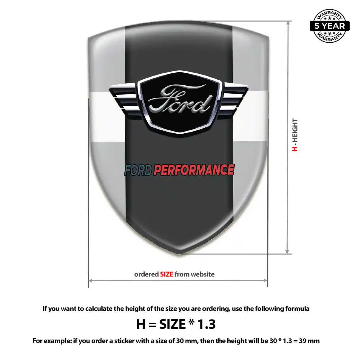 Ford Silicone Sticker Sleek Style