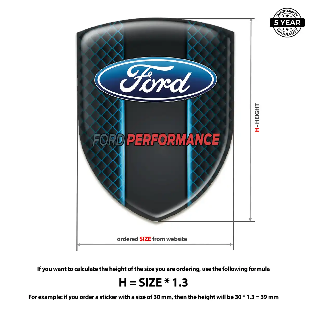 Ford Sticker Sleek Style