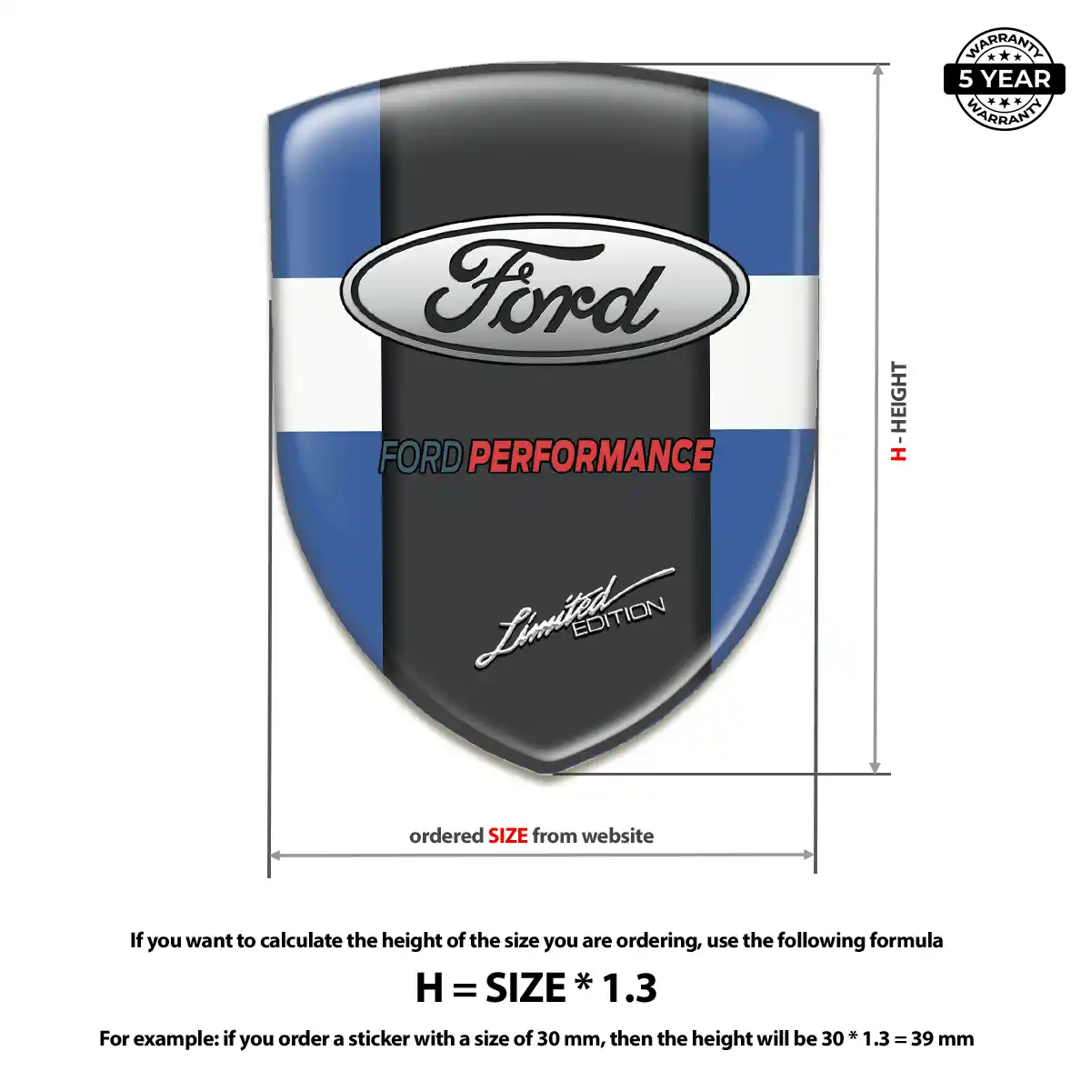 Ford Vehicle Logo Sticker Refined Design