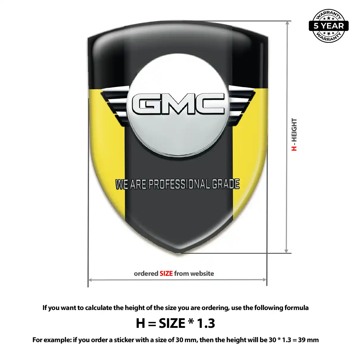 GMC 3D Badge Sticker Deluxe Edition