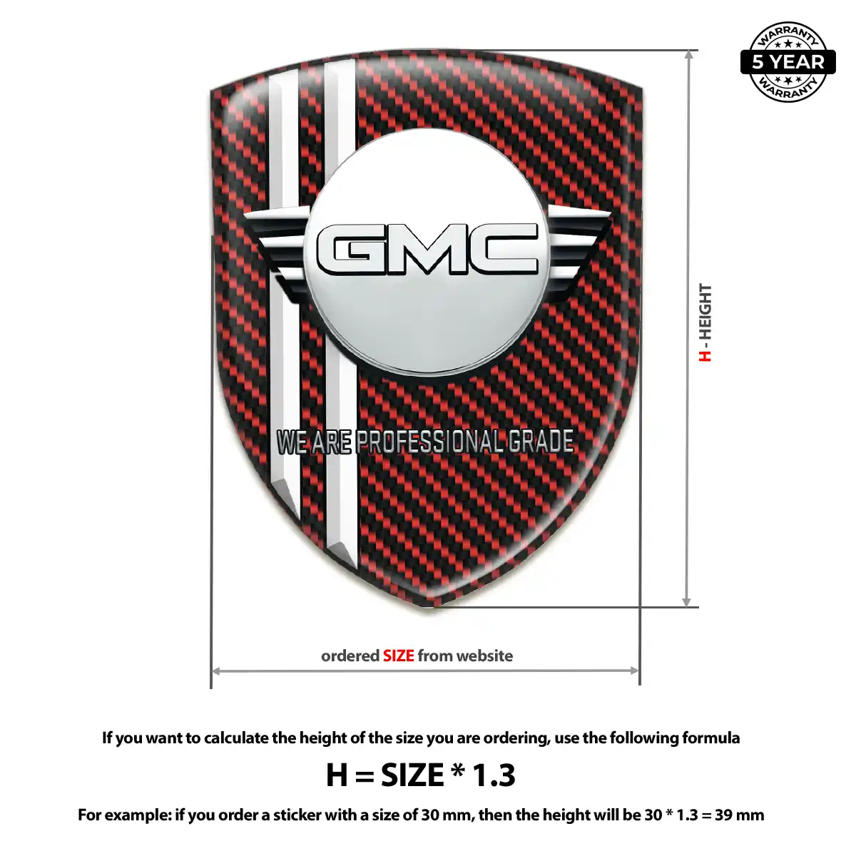 GMC 3D Badge Sticker Interior Luxe