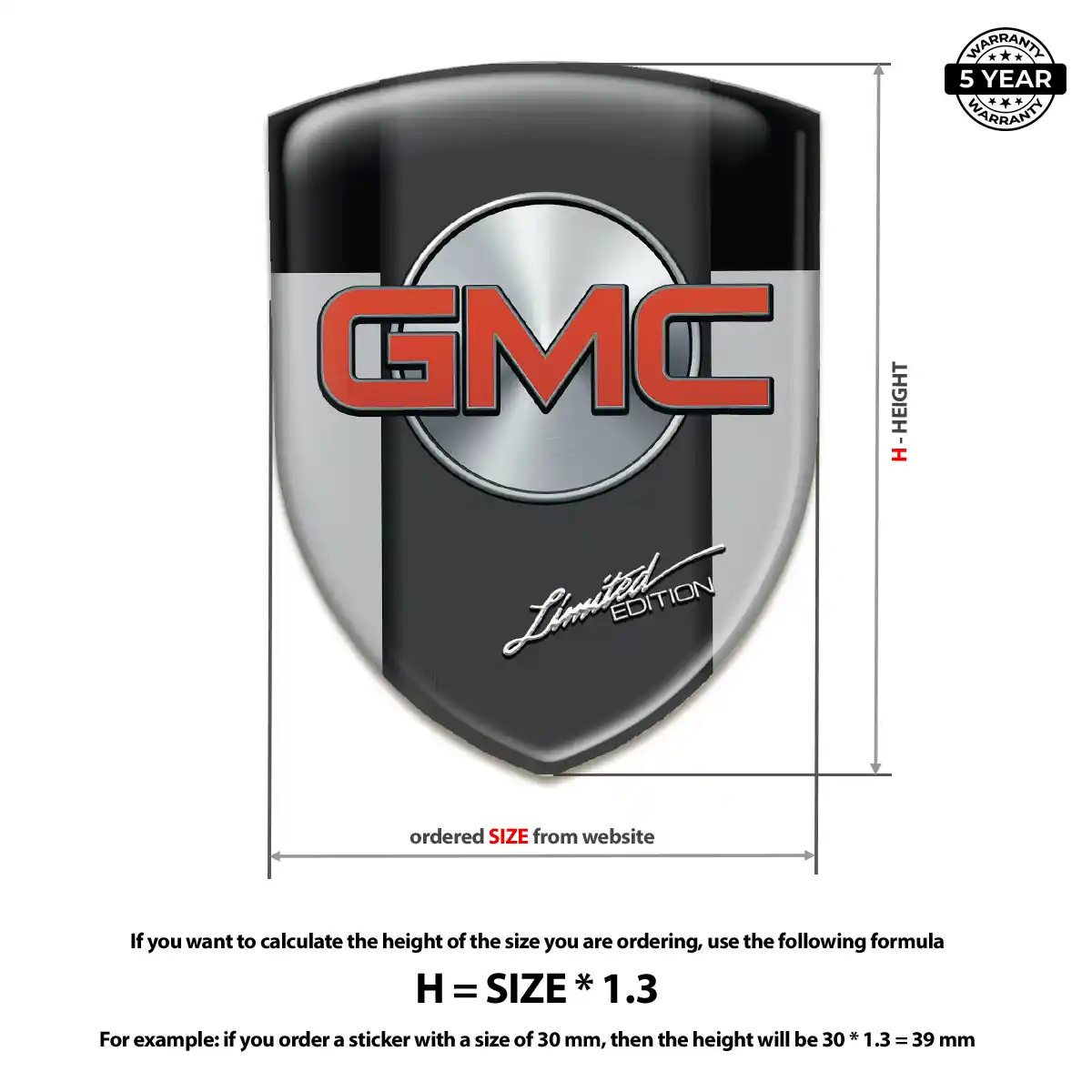GMC 3D Badge Sticker Noble Edition