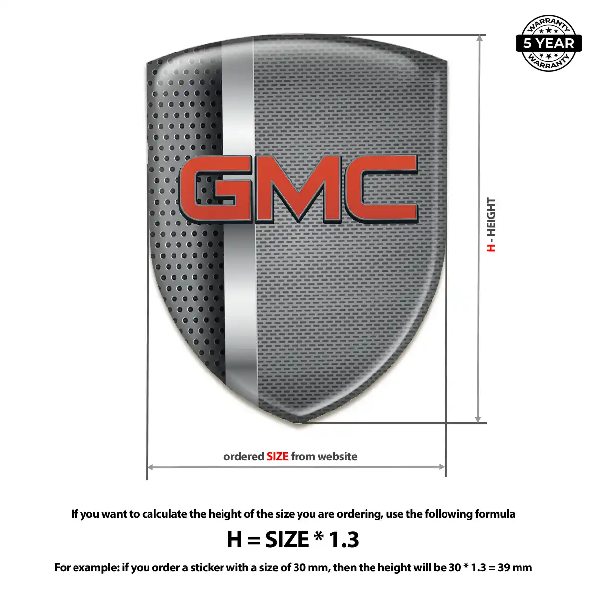 GMC 3D Badge Sticker Premium Dome