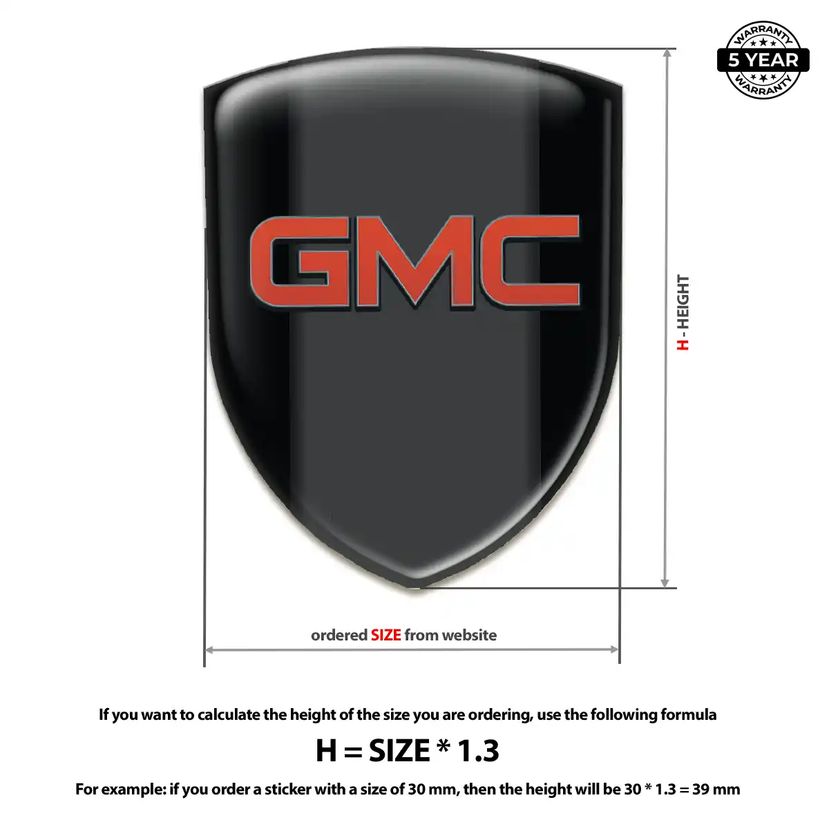 GMC 3D Badge Sticker Prestige Line