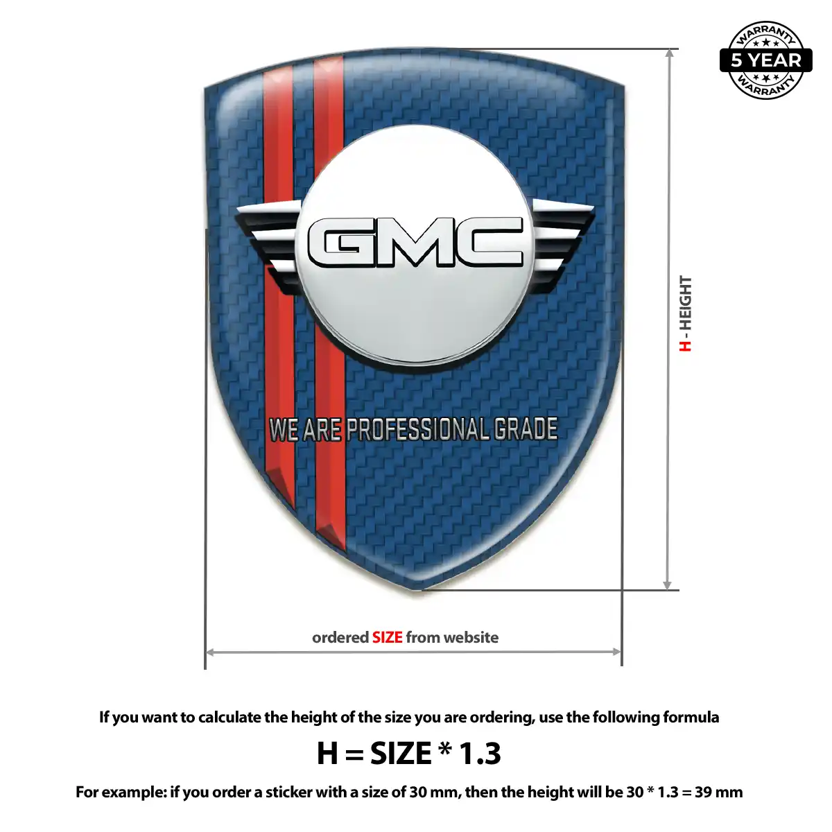 GMC 3D Badge Sticker Resin Elite