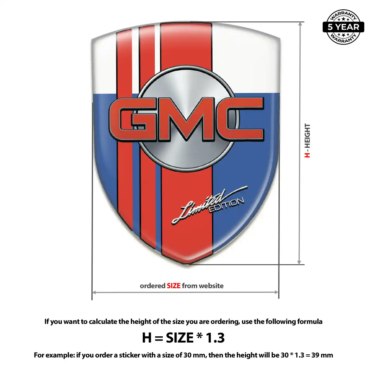 GMC 3D Badge Sticker Resin Luxe