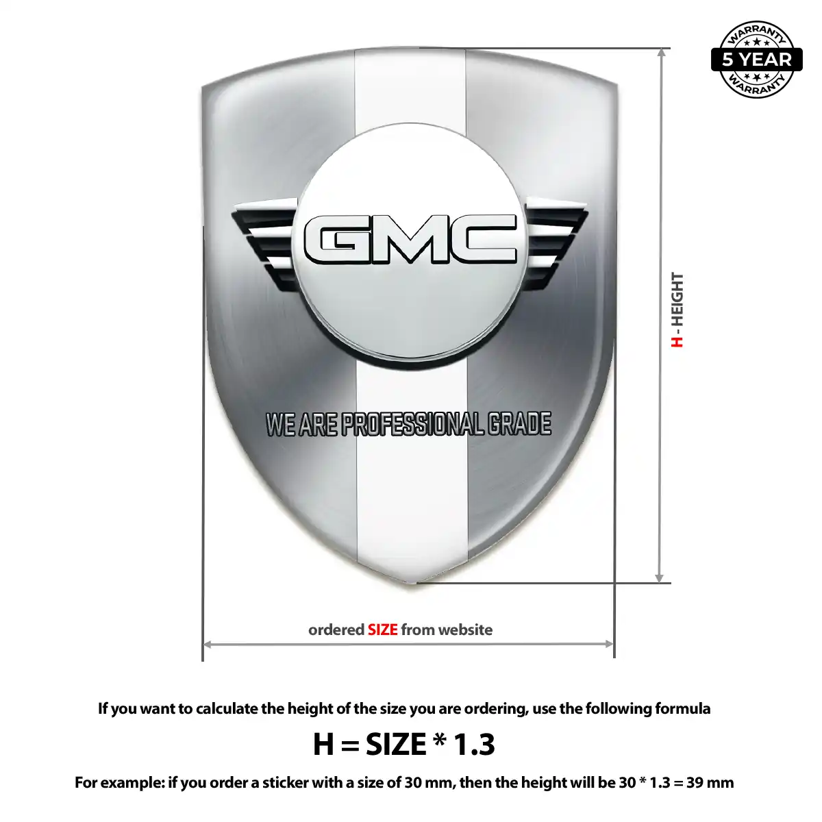 GMC 3D Badge Sticker Signature Grade