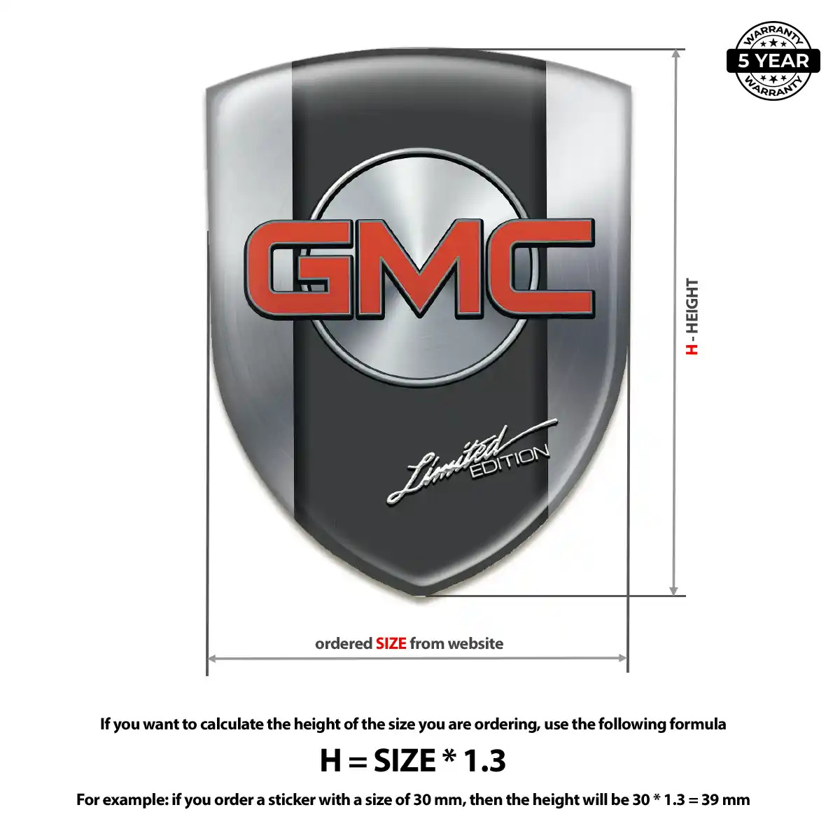 GMC 3D Badge Sticker Sleek Style