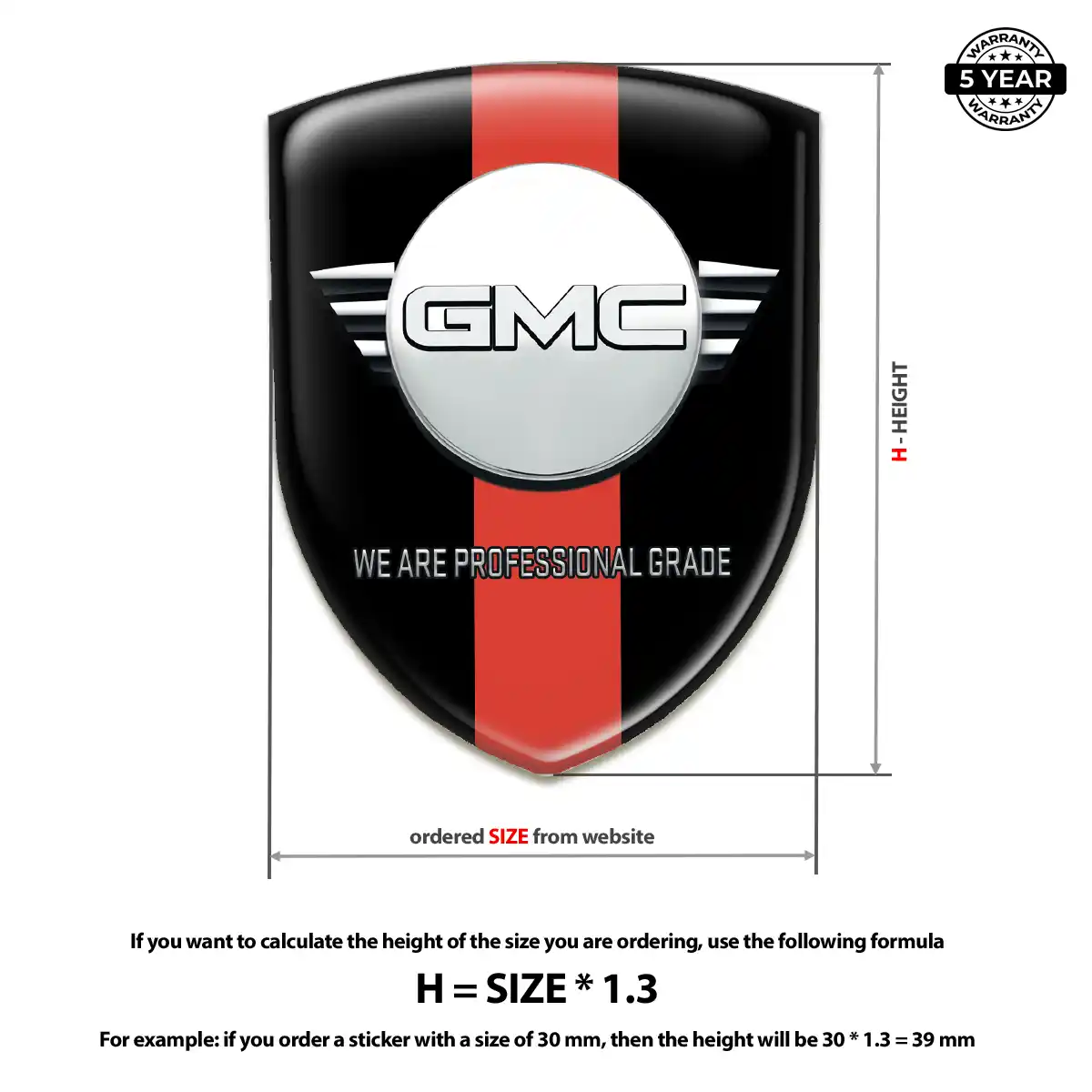 GMC 3D Badge Sticker Superior Craft