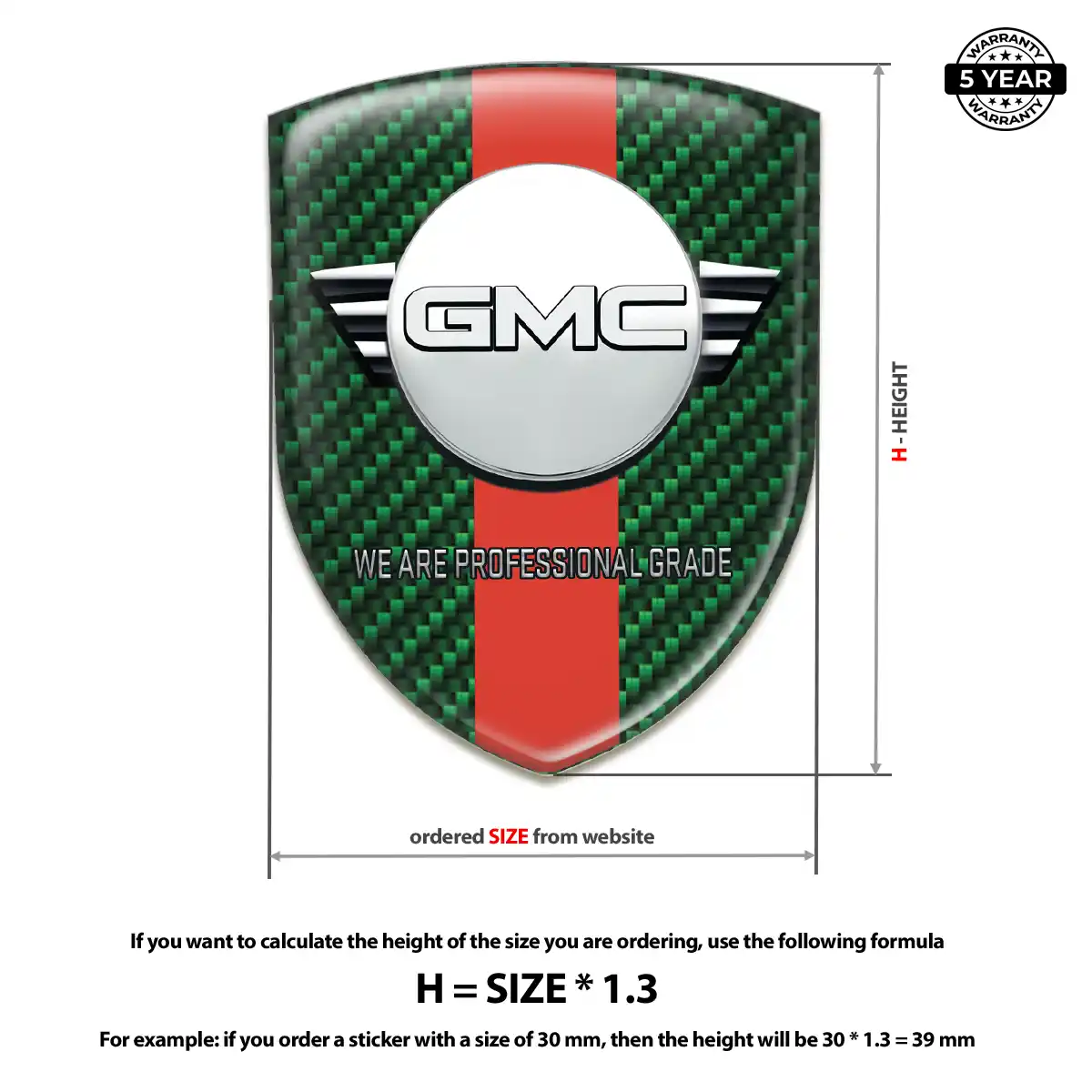 GMC 3D Domed Sticker Elite Finish