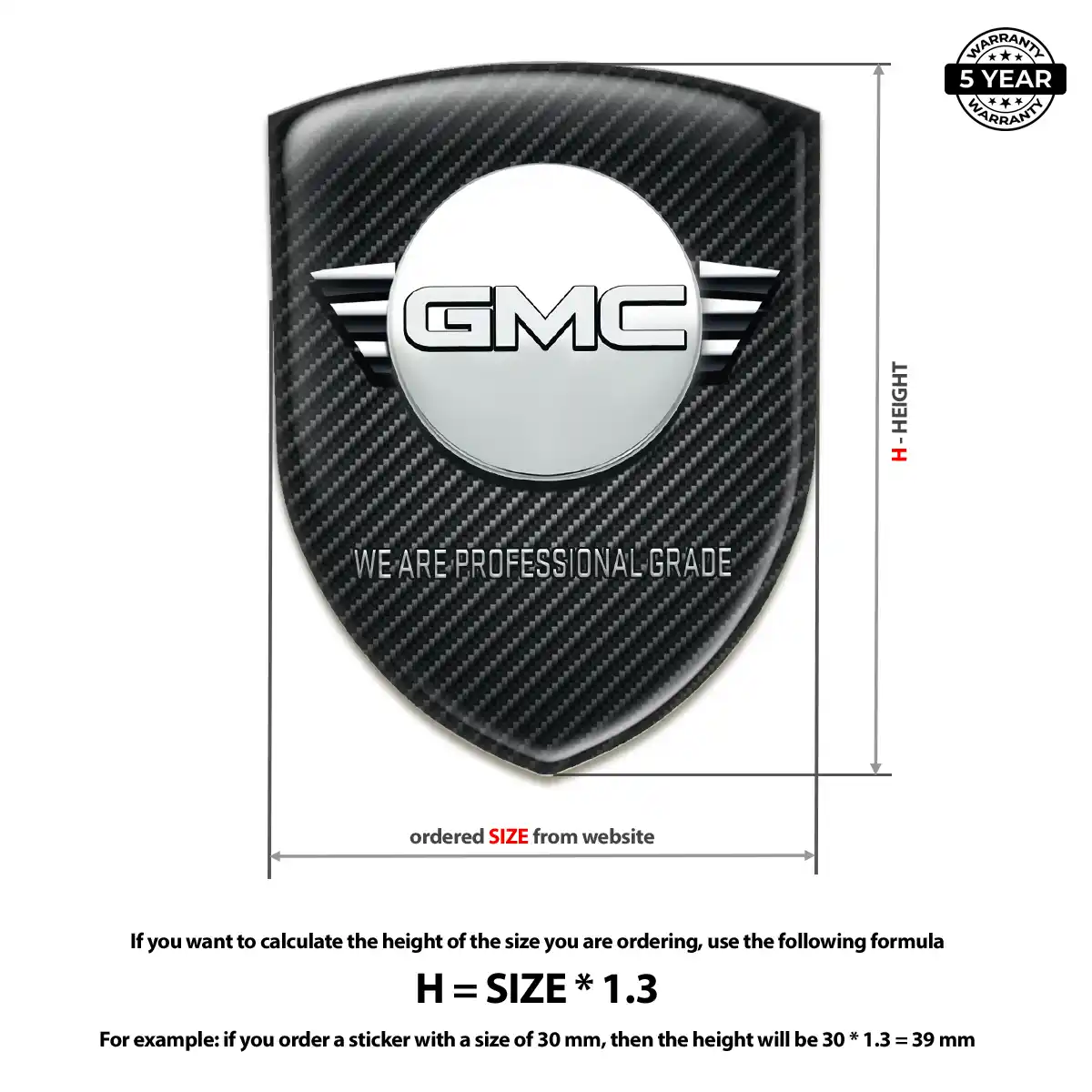 GMC 3D Domed Sticker Interior Luxe