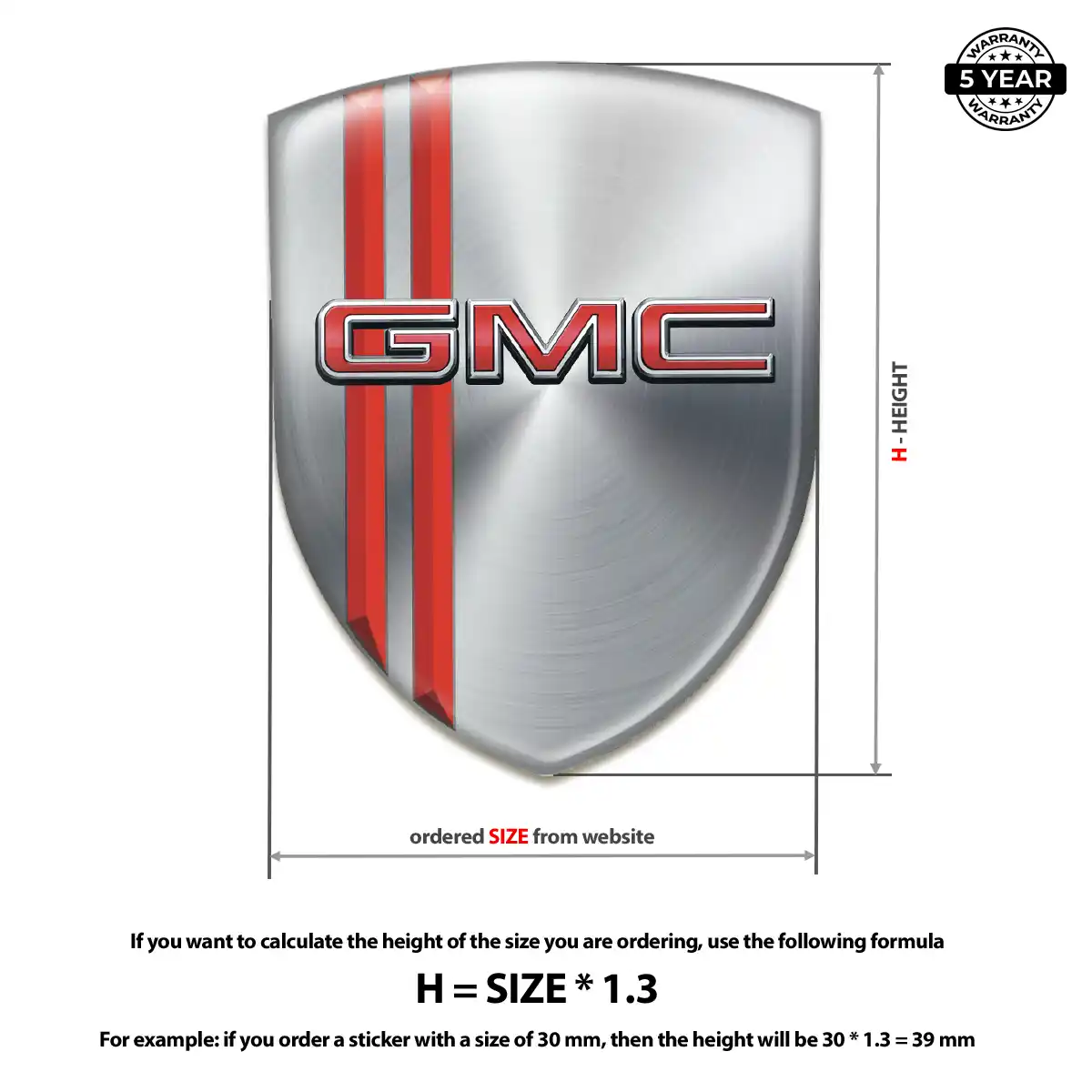 GMC 3D Domed Sticker Opulent Line