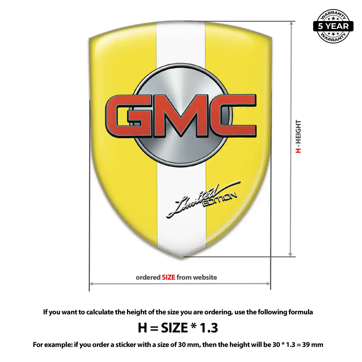 GMC 3D Domed Sticker Premium Dome