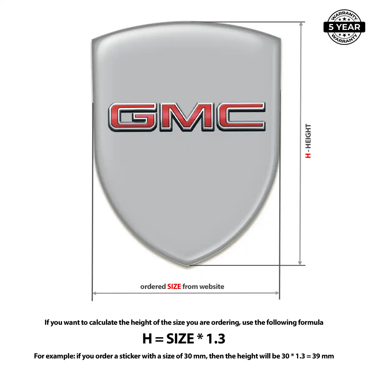 GMC 3D Domed Sticker Prime Quality