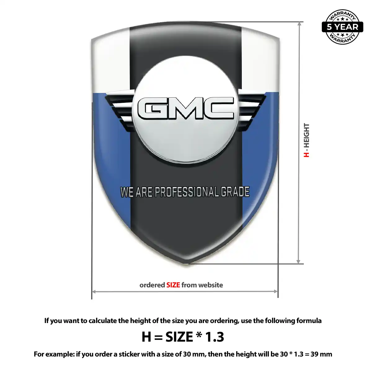 GMC 3D Domed Sticker Resin Elite