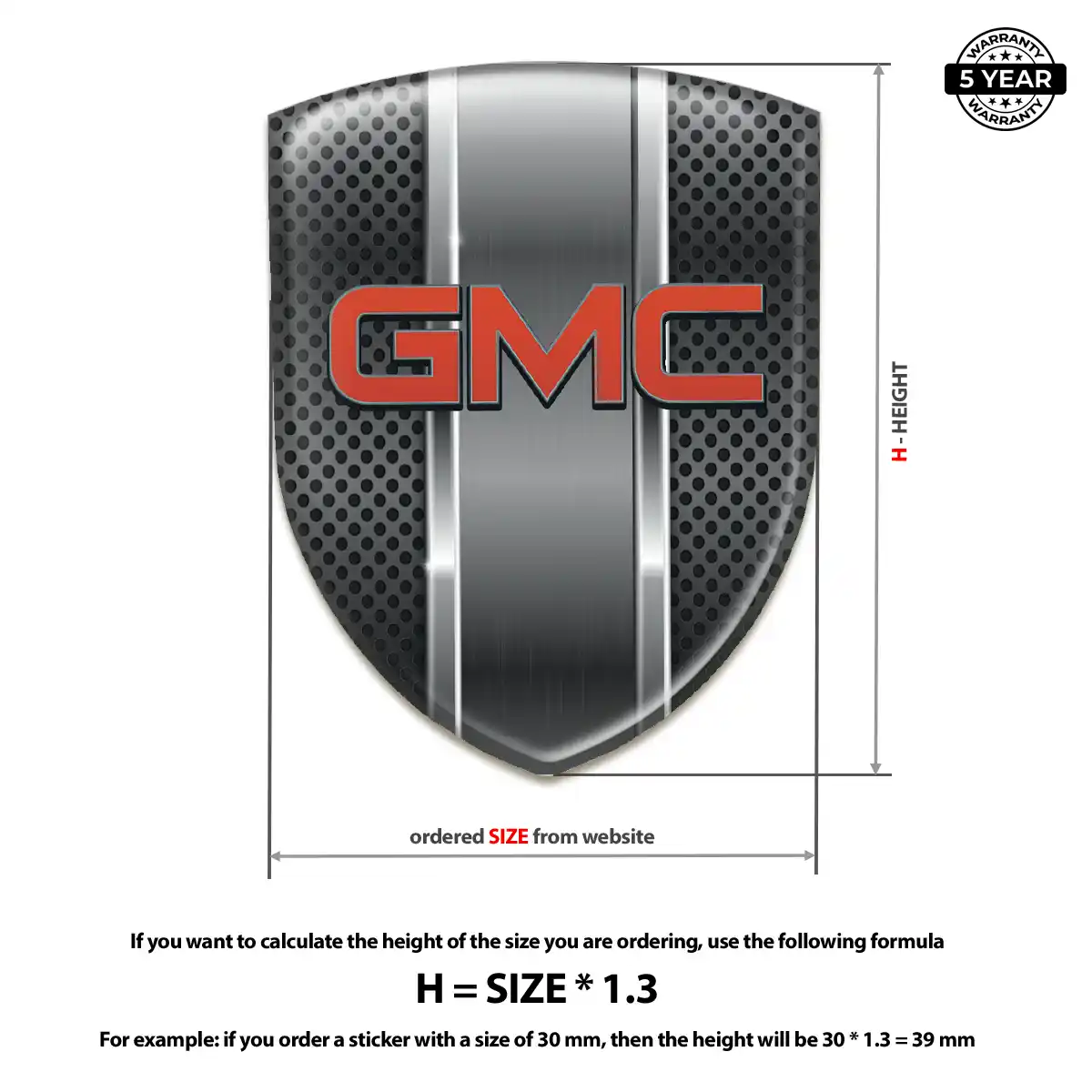 GMC 3D Domed Sticker Resin Luxe