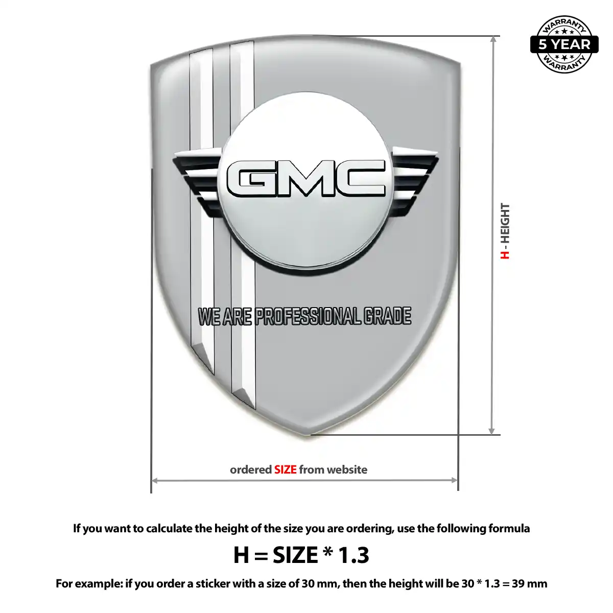 GMC 3D Domed Sticker Superior Craft