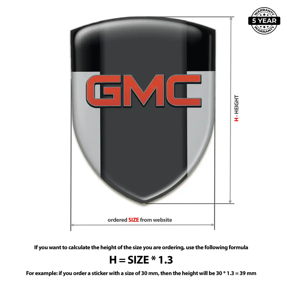 GMC 3D Emblem Sticker Deluxe Edition
