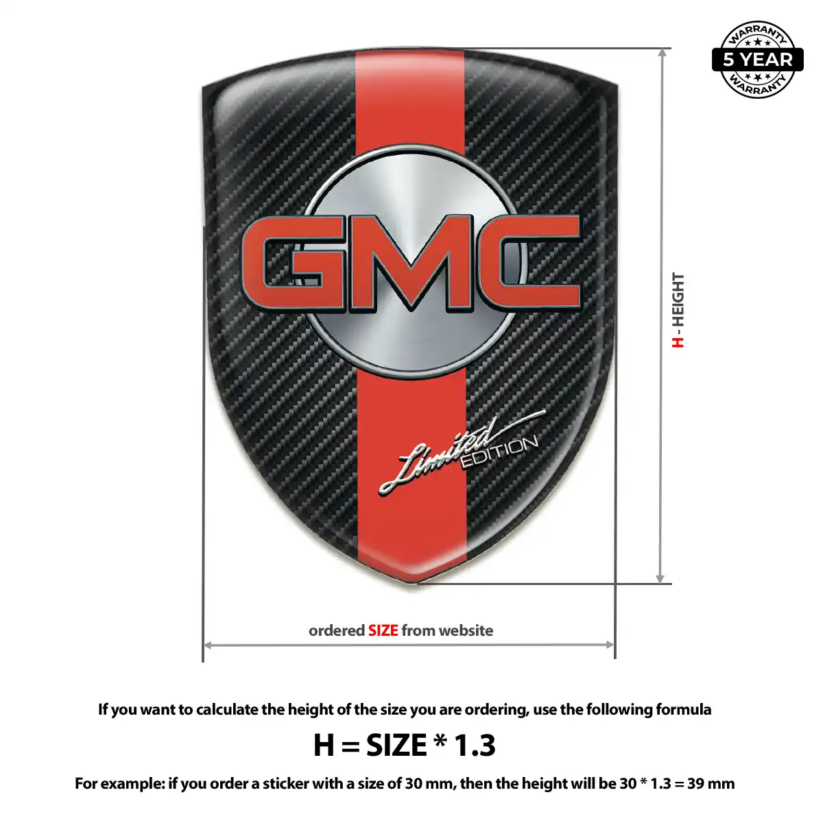 GMC 3D Emblem Sticker Elite Finish