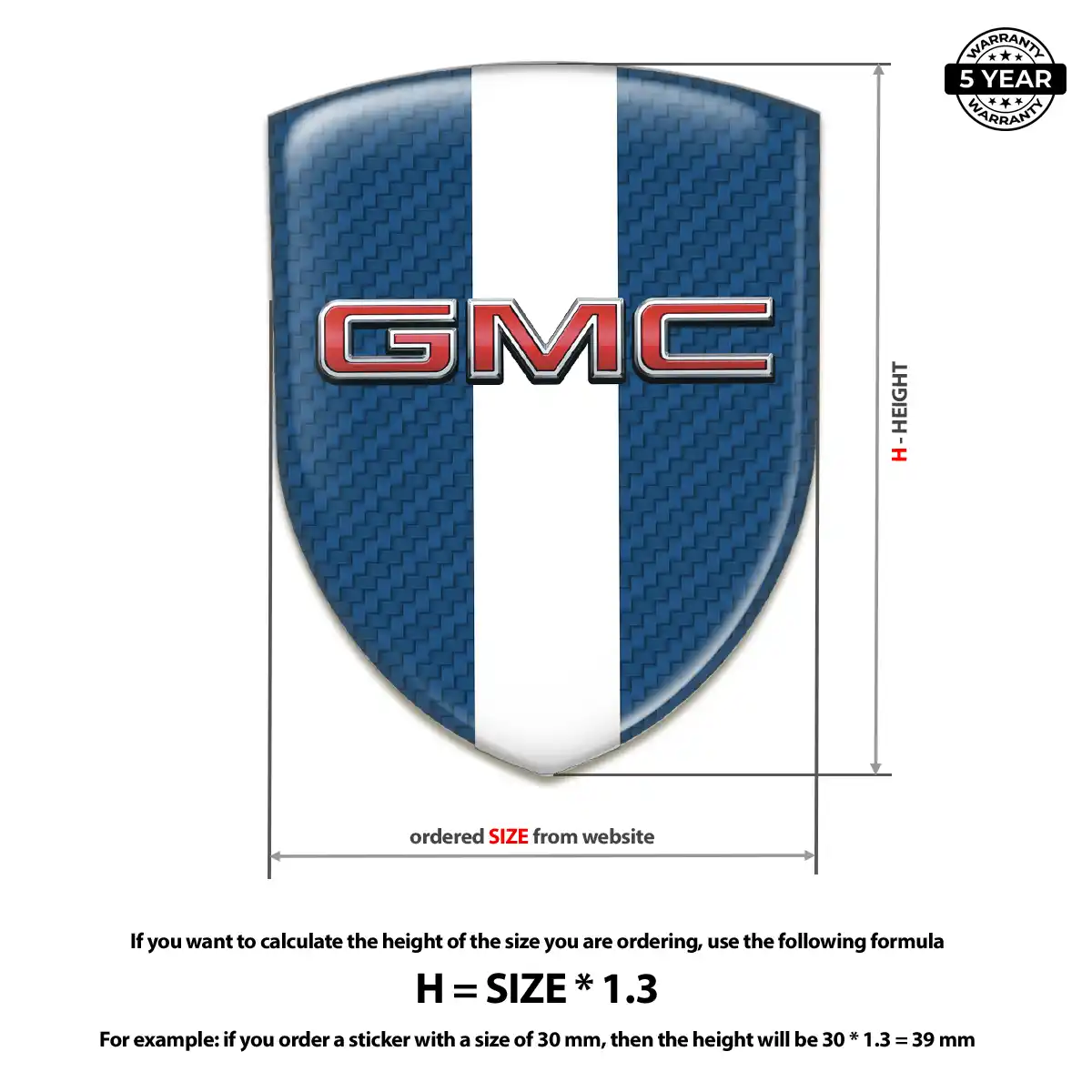GMC 3D Emblem Sticker Premium Dome