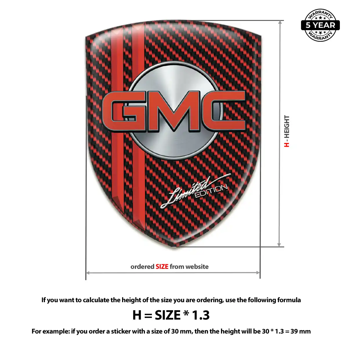 GMC 3D Emblem Sticker Prestige Line