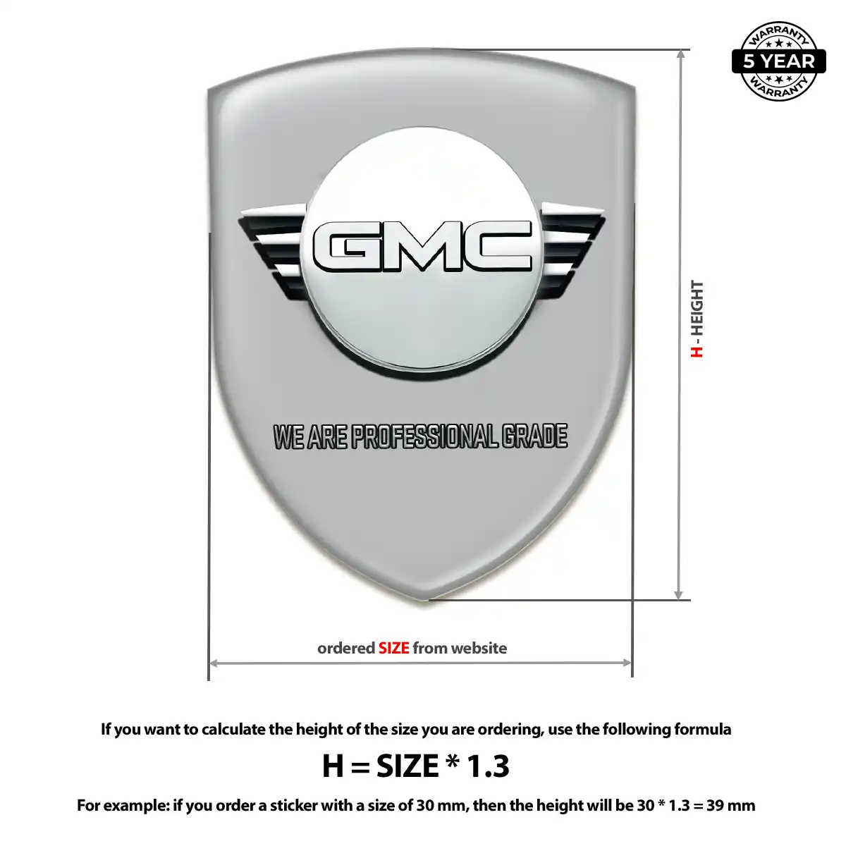 GMC 3D Emblem Sticker Refined Design
