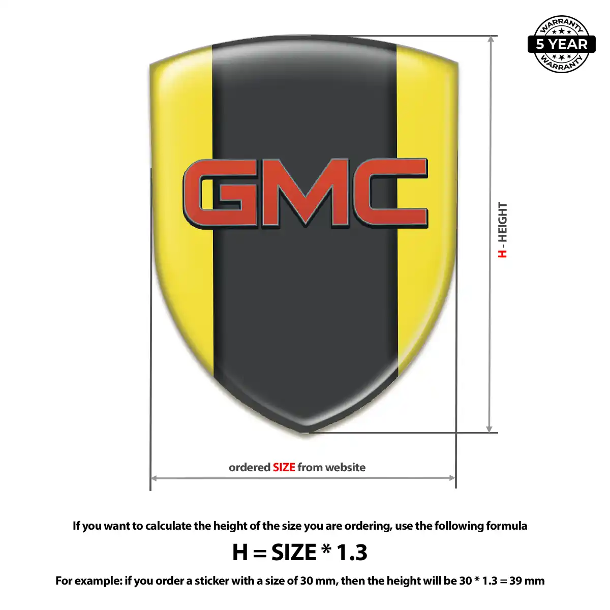 GMC 3D Emblem Sticker Resin Elite