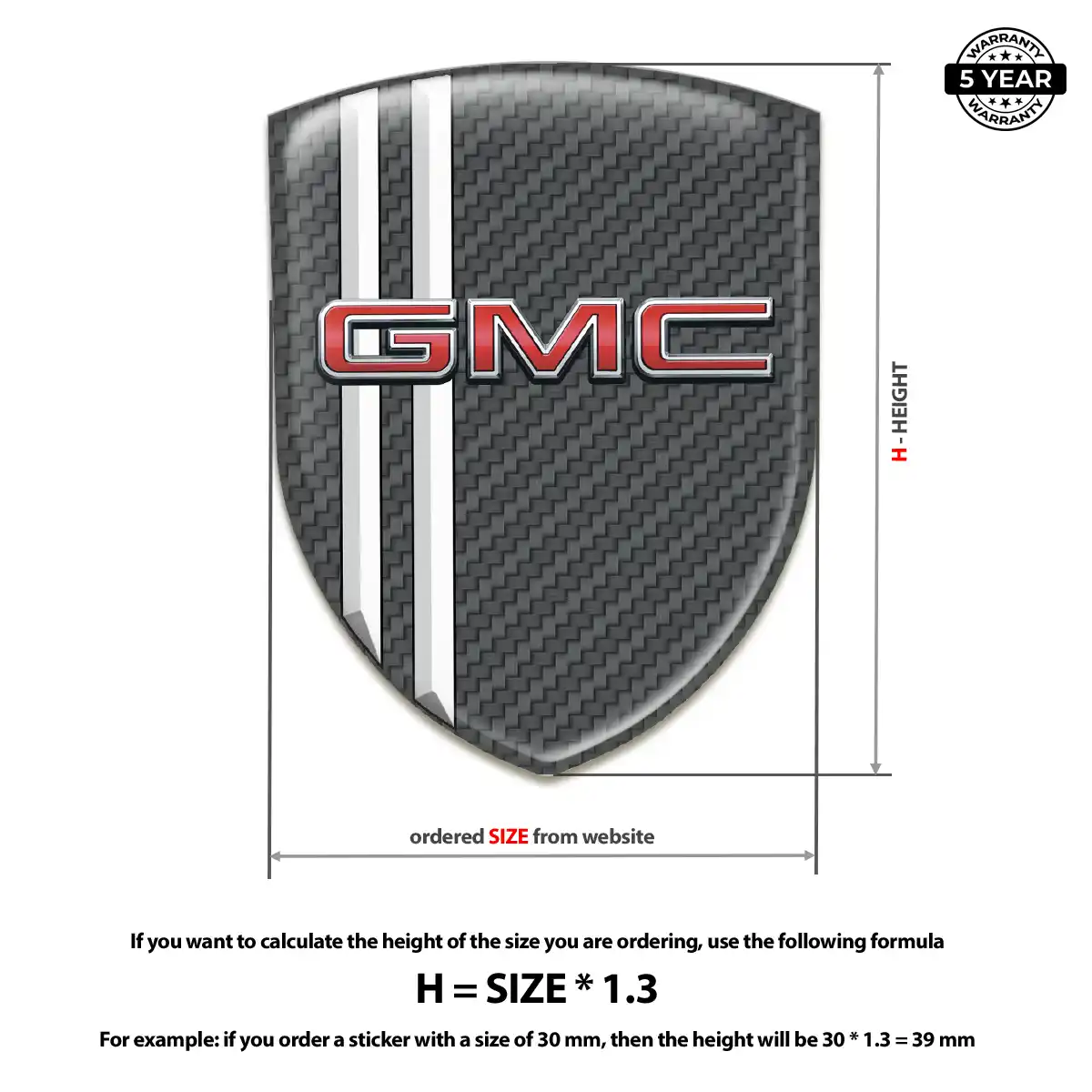 GMC 3D Emblem Sticker Resin Luxe
