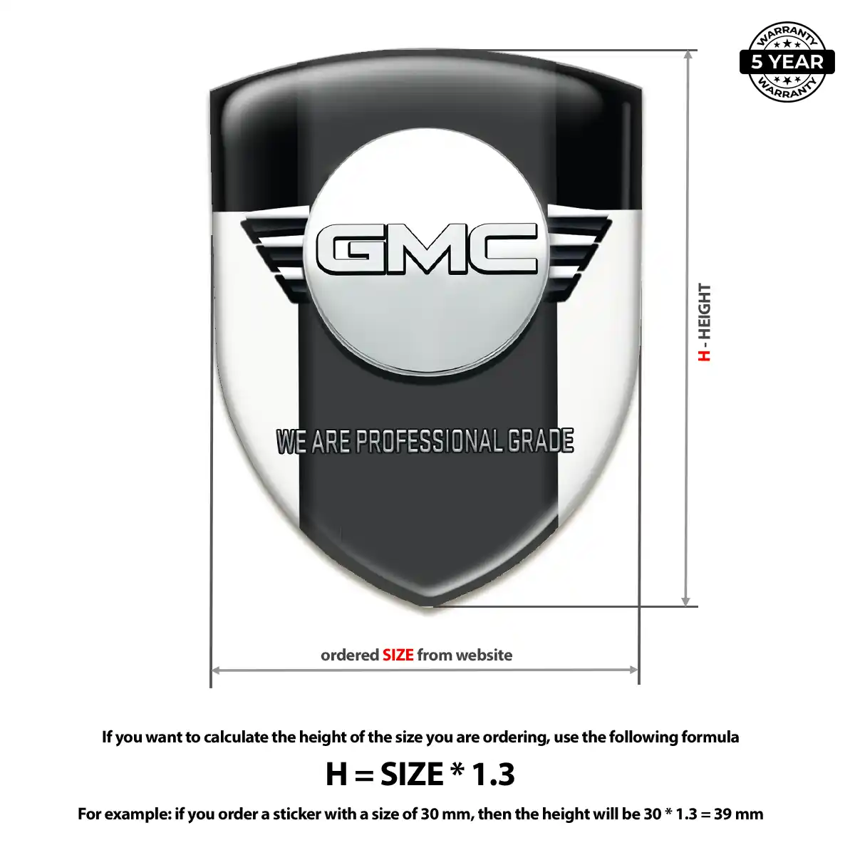 GMC 3D Emblem Sticker Signature Grade