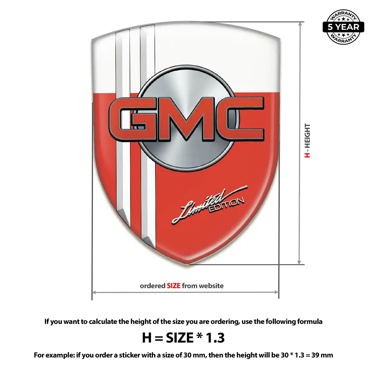 GMC 3D Emblem Sticker Sleek Style