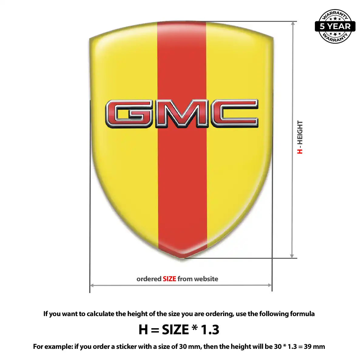 GMC 3D Emblem Sticker Superior Craft