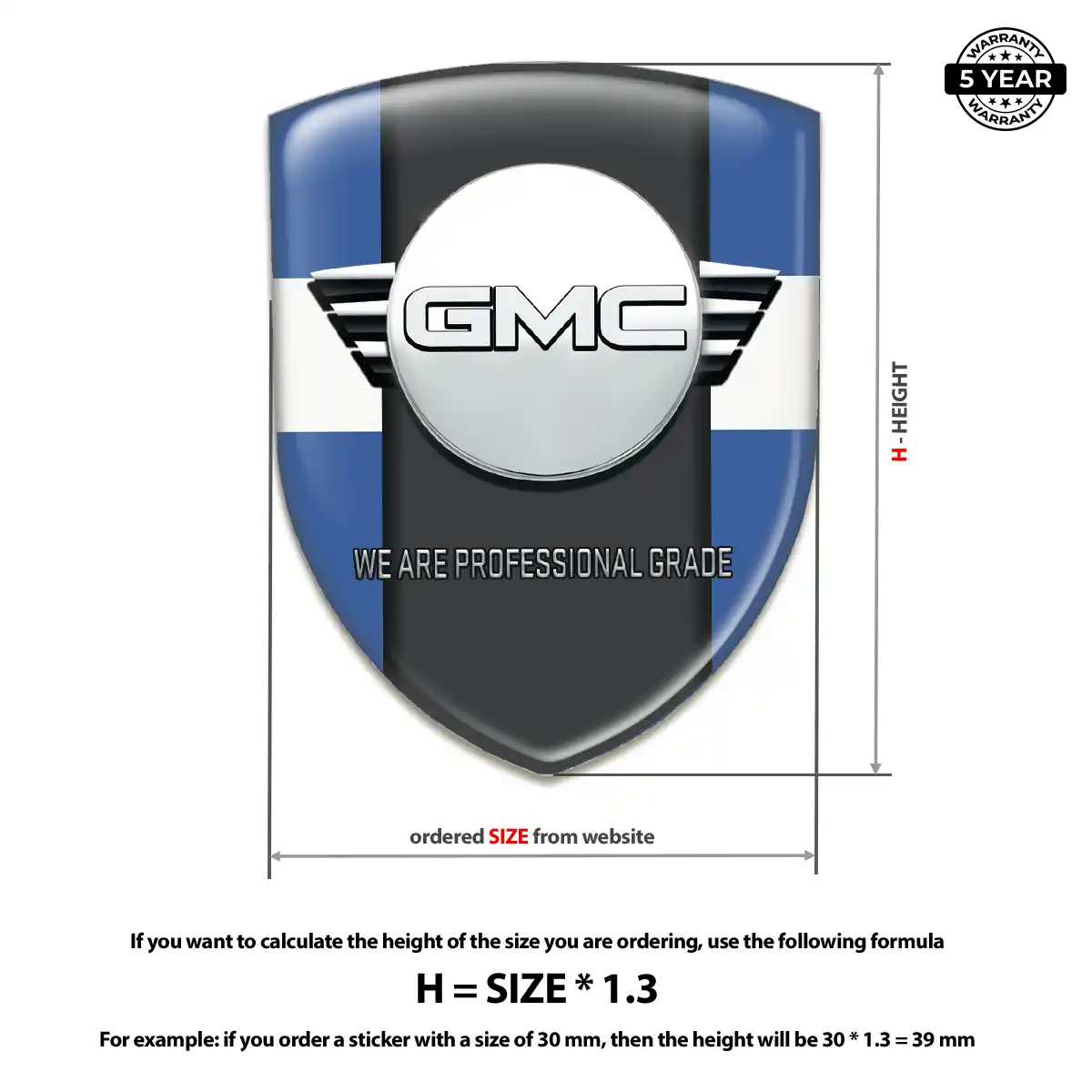 GMC 3D Gel Sticker Elite Finish