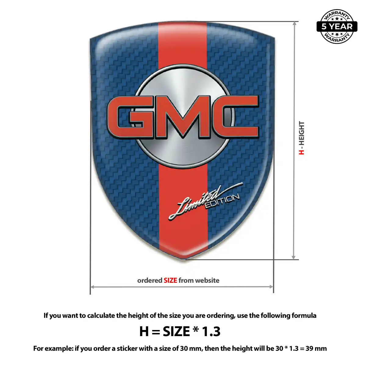 GMC 3D Gel Sticker Interior Luxe