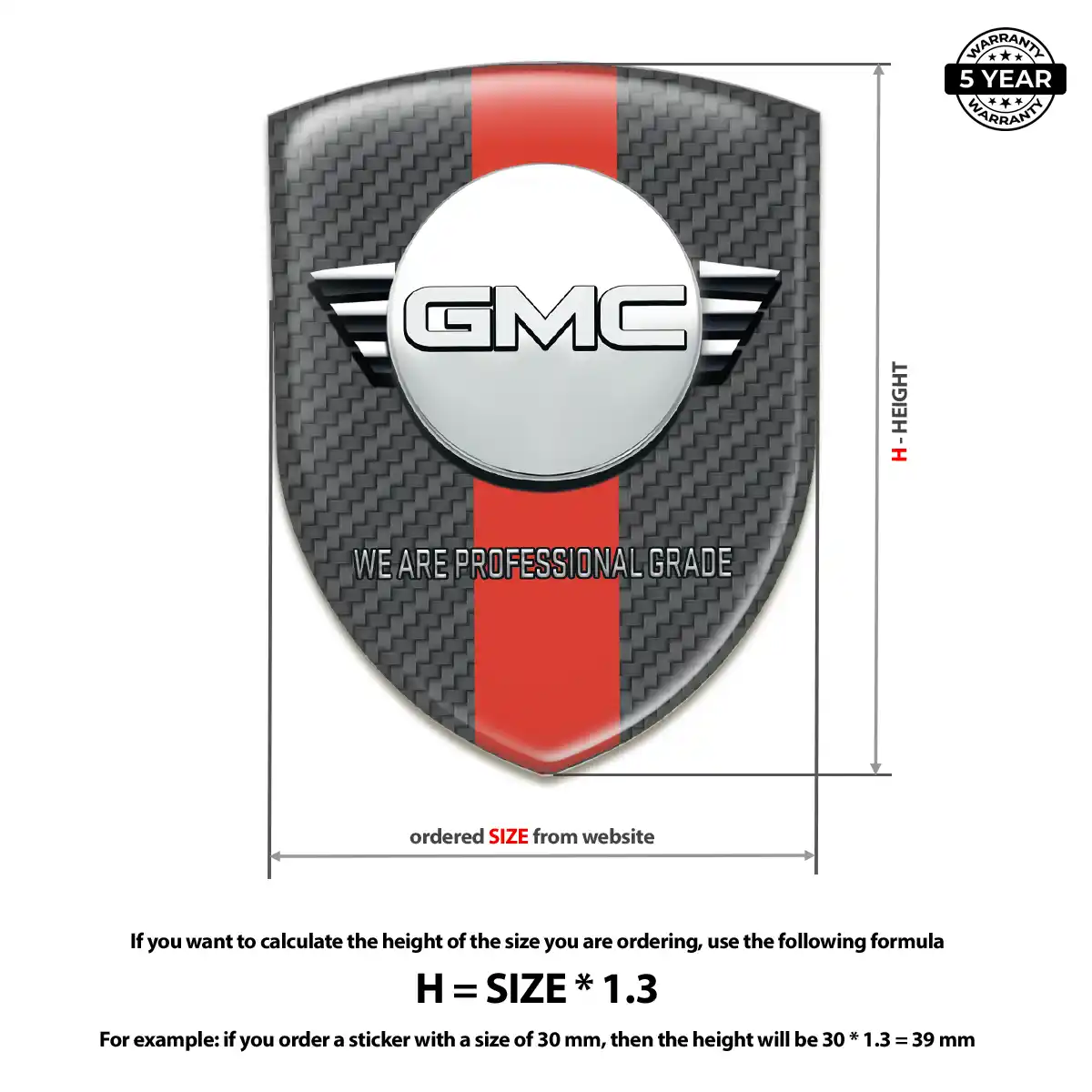 GMC 3D Gel Sticker Noble Edition