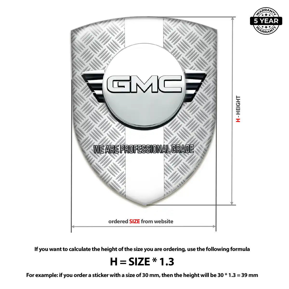 GMC 3D Gel Sticker Premium Dome