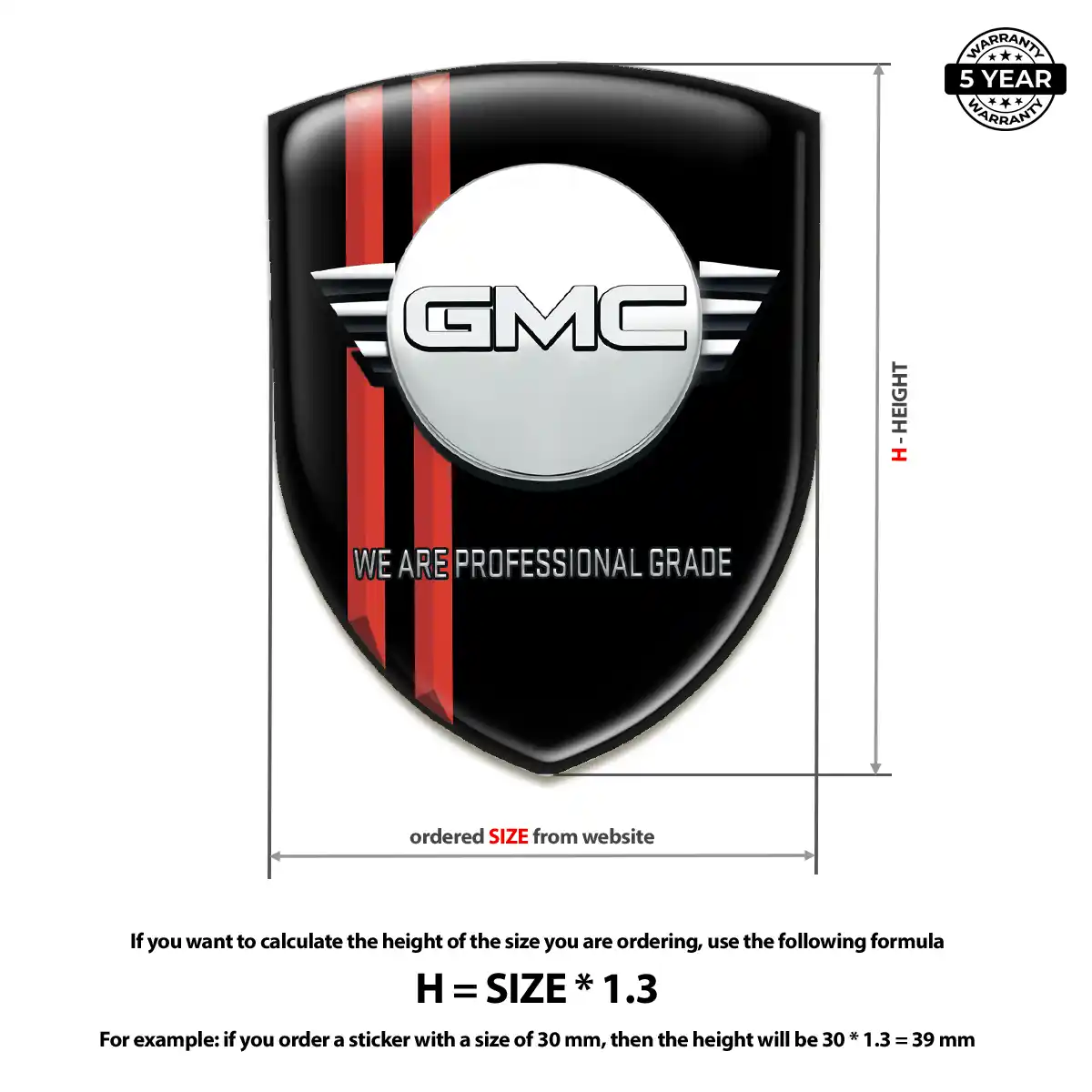 GMC 3D Gel Sticker Prime Quality