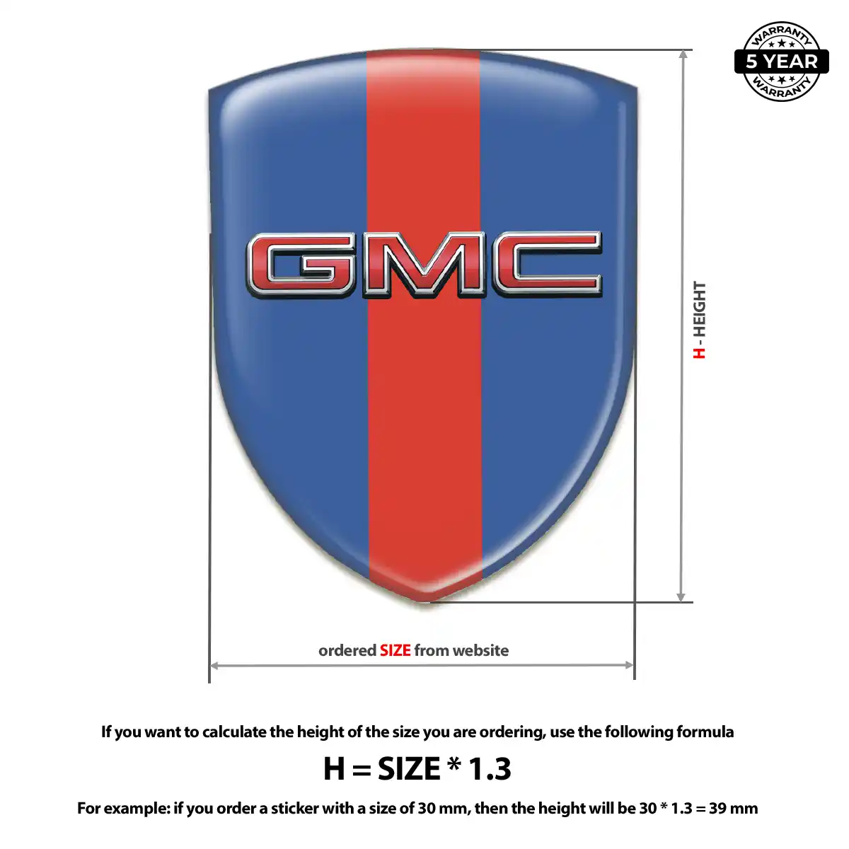 GMC 3D Gel Sticker Refined Design