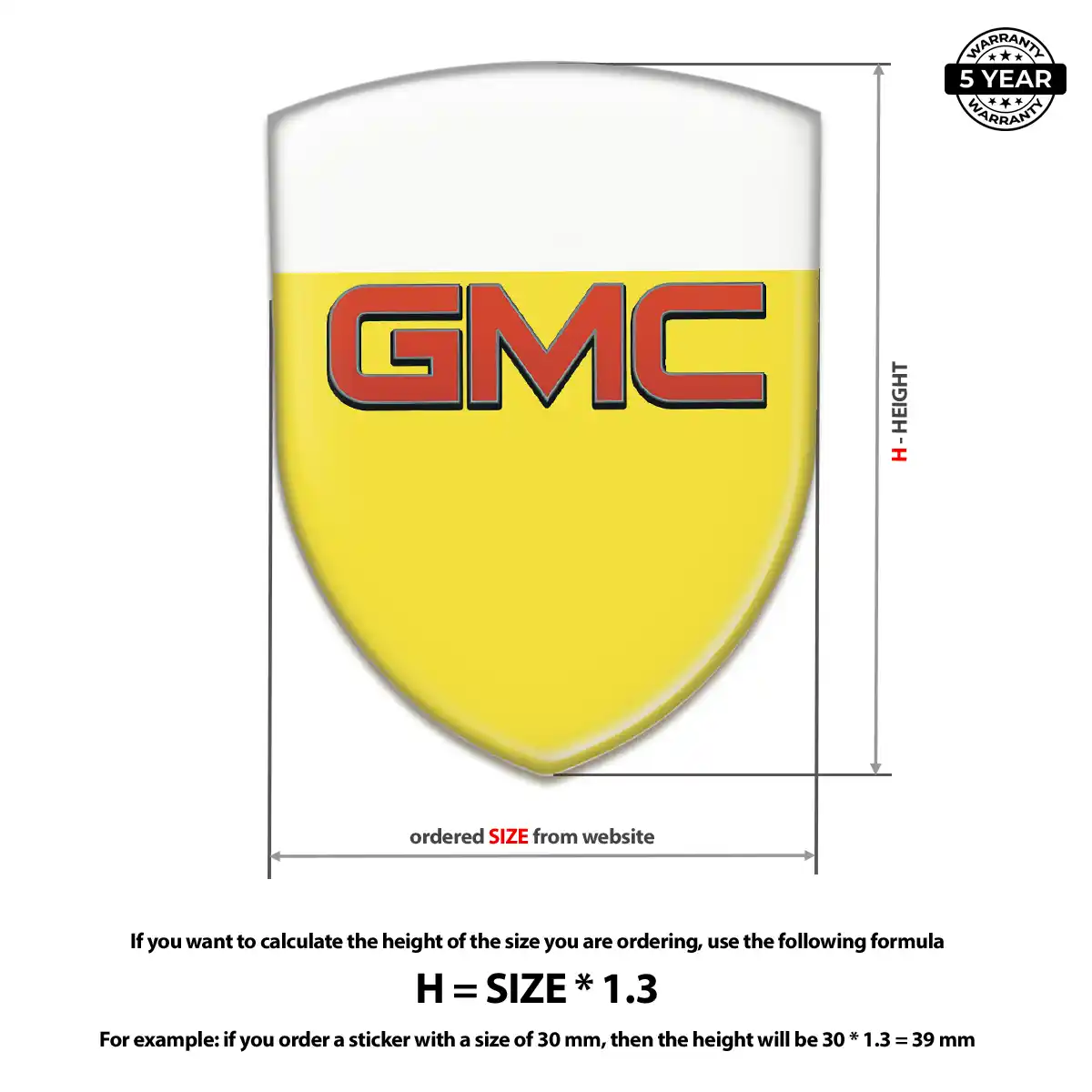 GMC 3D Gel Sticker Sleek Style