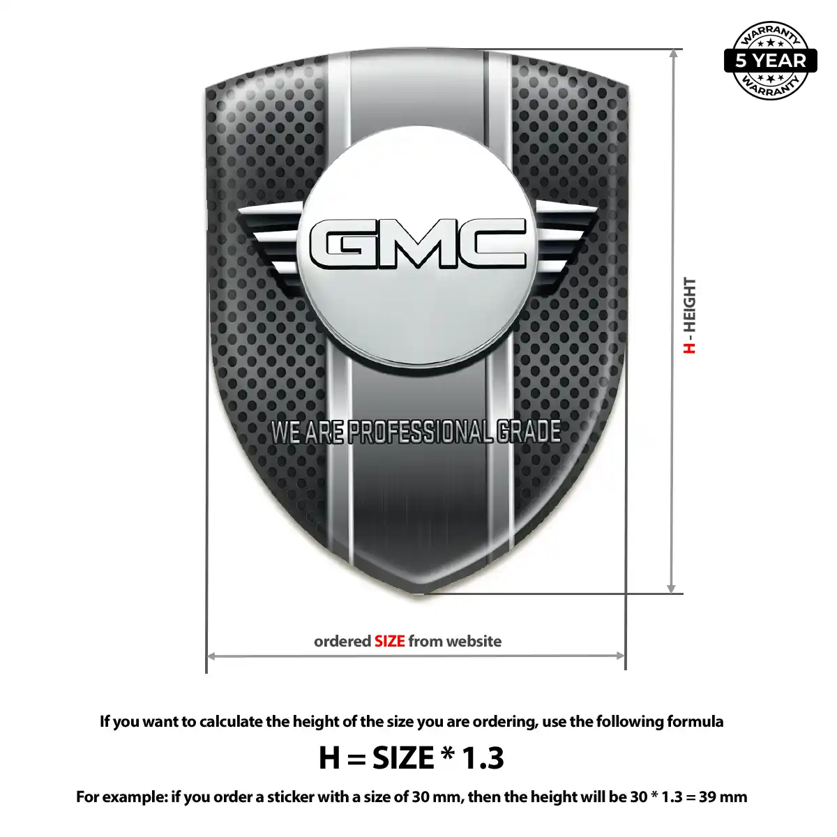 GMC 3D Logo Sticker Elite Edition
