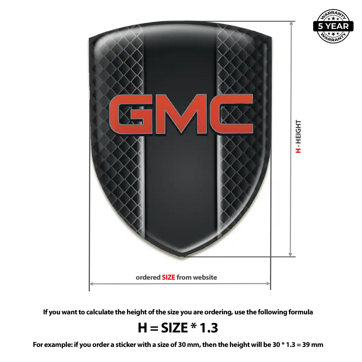 GMC 3D Logo Sticker Elite Finish