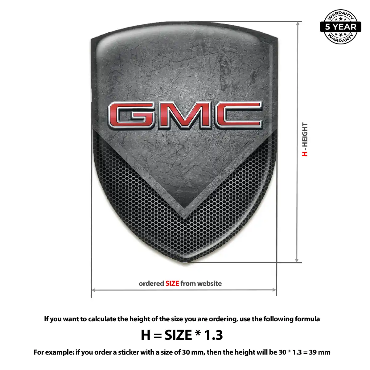 GMC 3D Logo Sticker Interior Luxe